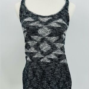 Hollister Black and White Knit Scoop Tank Top - Women's XS/S
